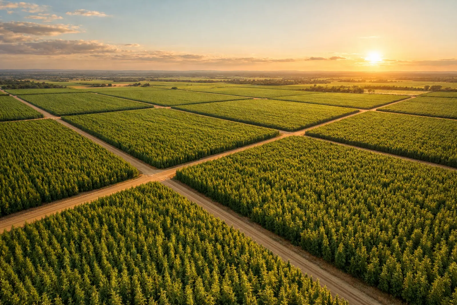 Large-scale industrial hemp plantation
